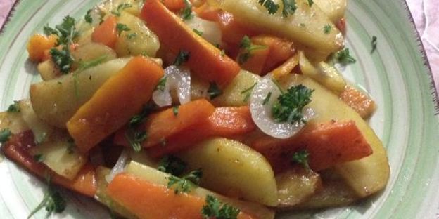 картофель жареный с тыквой