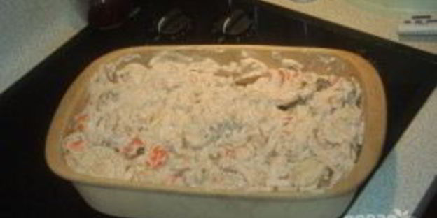 картошка с курицей и грибами в духовке