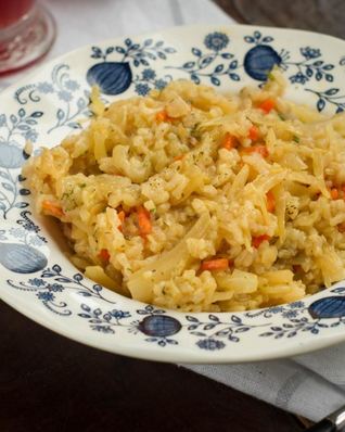 Рис с капустой в духовке