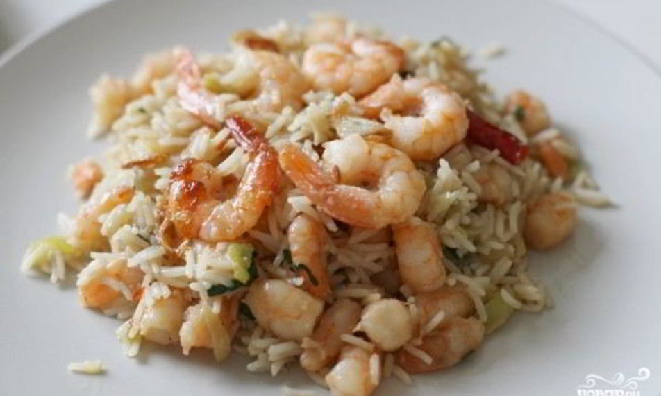 Рецепт риса с креветками в мультиварке