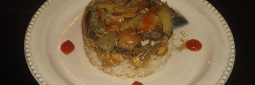 Рис с курицей и грибами