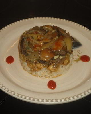 Рис с курицей и грибами