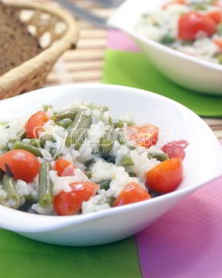 Рис с стручковой фасолью и овощами