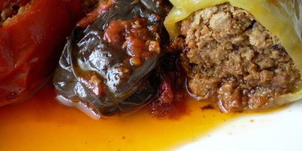 бадымджан, бибяр, помидор долмасы