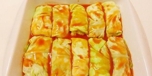 голубцы с консервированной фасолью и грибами