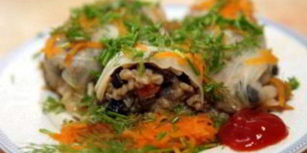 голубцы вегетарианские с грибами