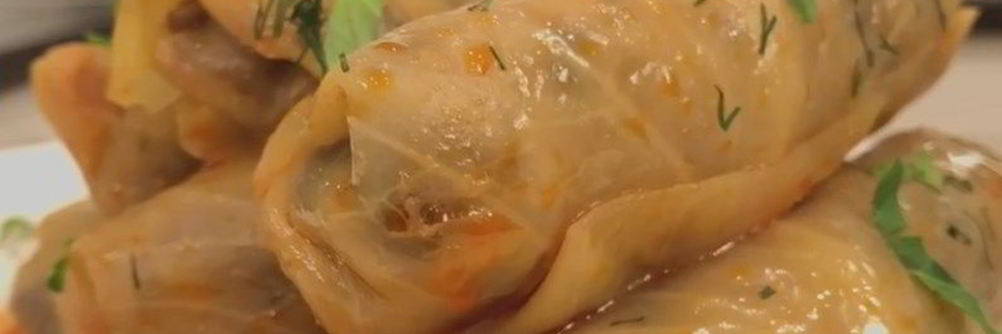 Постные голубцы с грибами