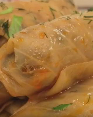 Постные голубцы с грибами