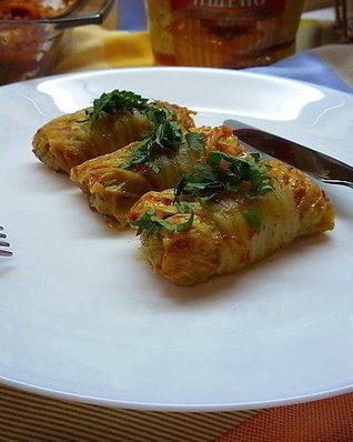 Постные голубцы с пшеном и грибами