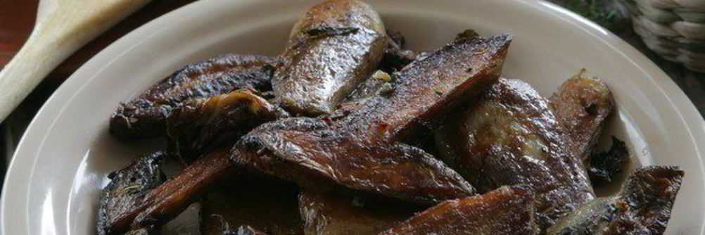 Белые грибы, запеченные с мятой