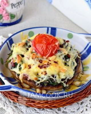 Фаршированные грибы с сыром в духовке