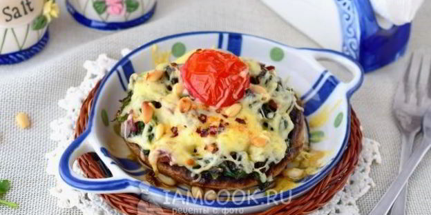 фаршированные грибы с сыром в духовке