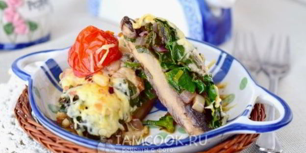 фаршированные грибы с сыром в духовке