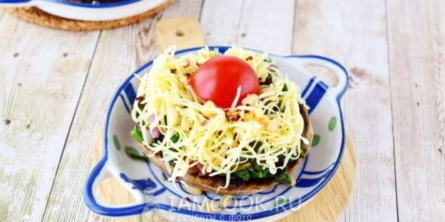 фаршированные грибы с сыром в духовке