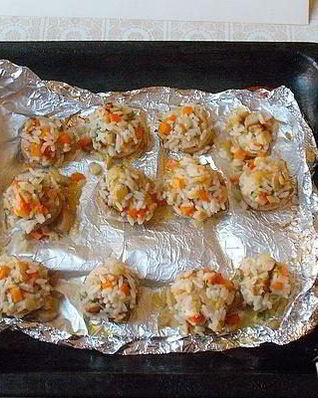 Фаршированные шампиньоны в фольге