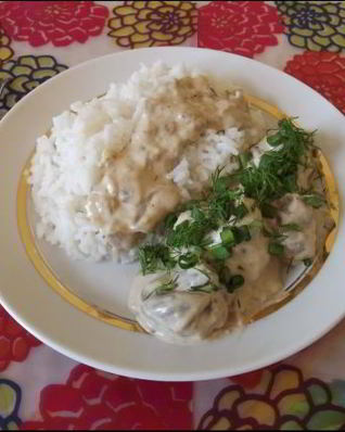 Грибы в сливочном соусе