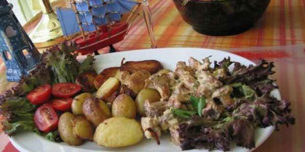 лисички жареные с картофелем