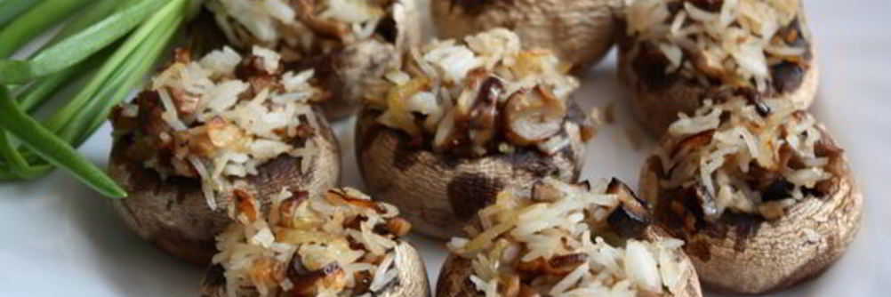 Постные фаршированные шампиньоны