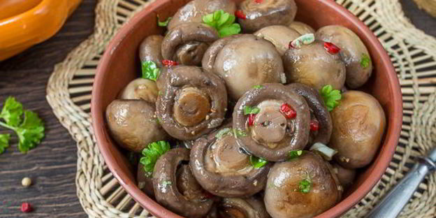 шампиньоны в медовом маринаде