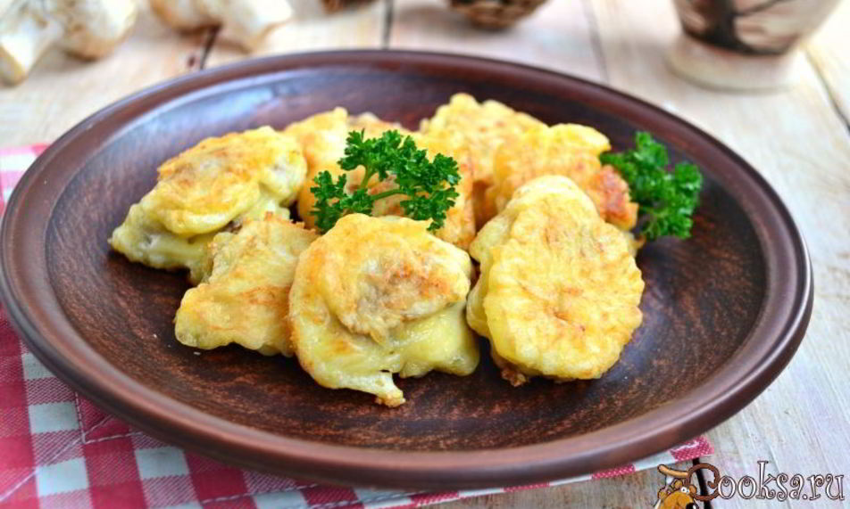 Рецепт шампиньонов в сырном кляре