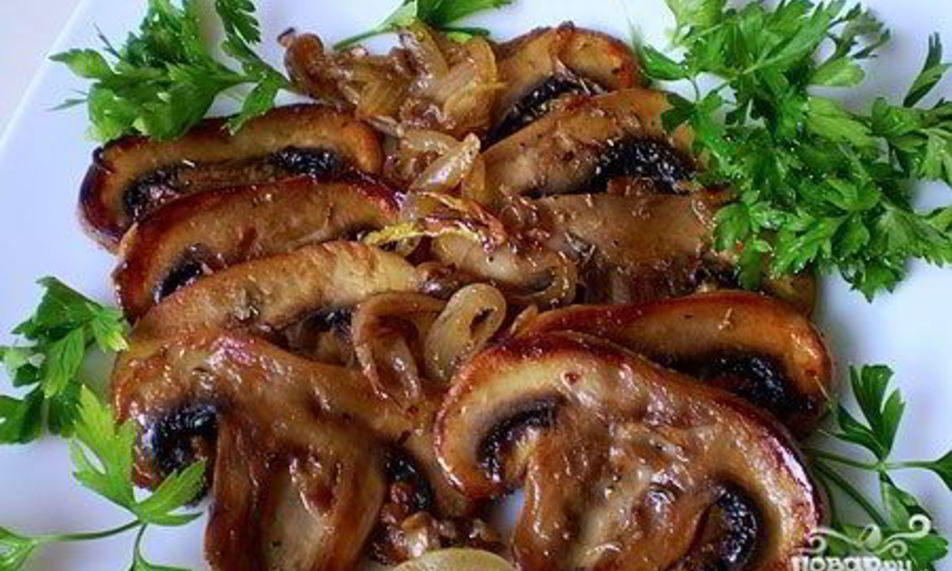 Рецепт шампиньонов жареных с луком