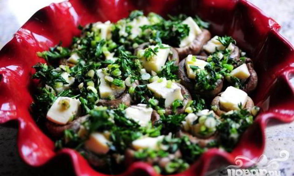 Рецепт запеченных грибов с сыром бри