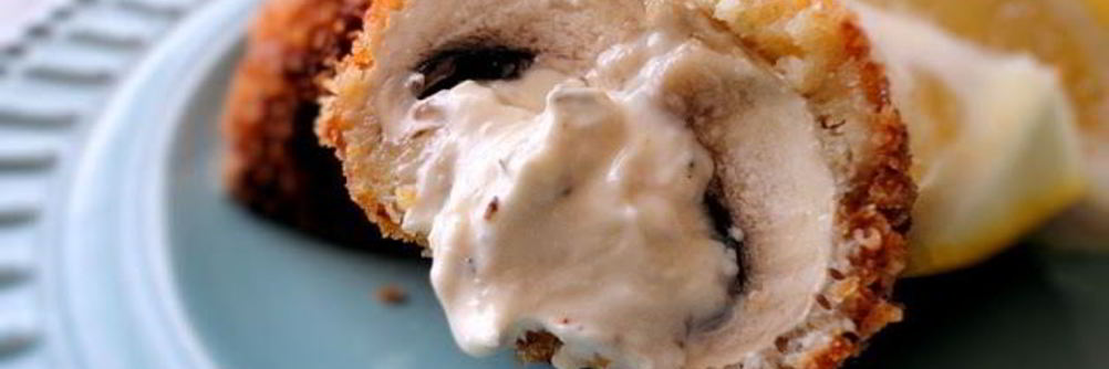 Жареные фаршированные шампиньоны