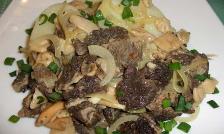 Рецепт жареных сморчков