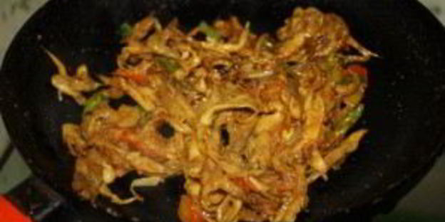 жареные вешенки с луком