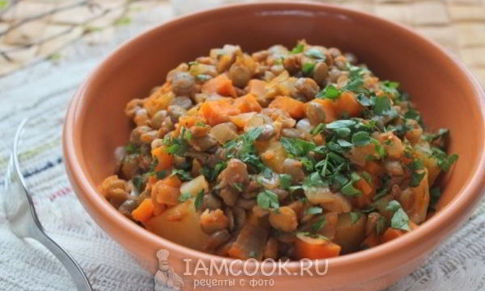 Рецепт гуляша из картофеля и чечевицы
