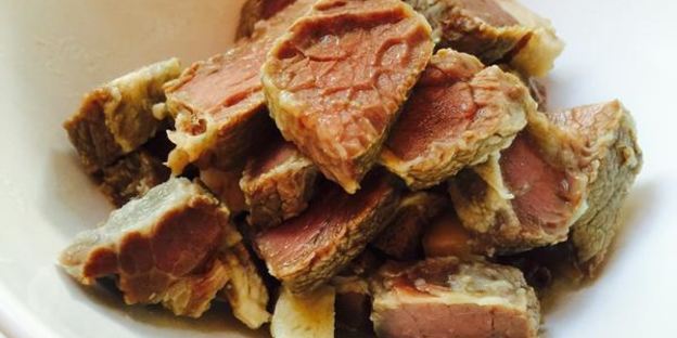 гуляш из отварного мяса