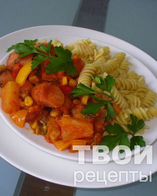 Гуляш из сосисок