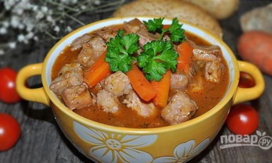Рецепт гуляша с красным вином