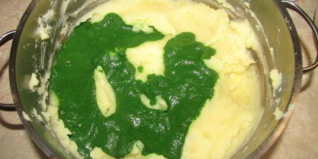 картофельное пюре со шпинатом