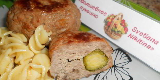 котлеты с сырно-ореховым соусом