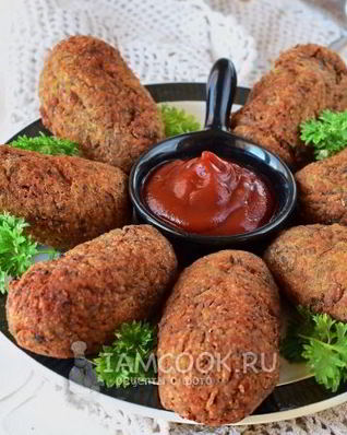 Постные котлеты из гречки с грибами