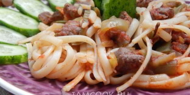 лапша с говядиной