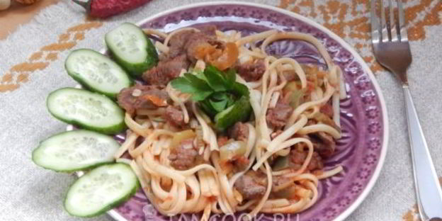 лапша с говядиной