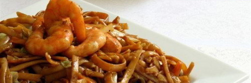 Лапша с креветками