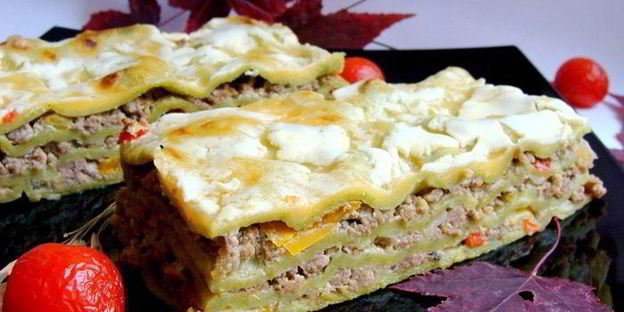 домашняя зеленая лазанья