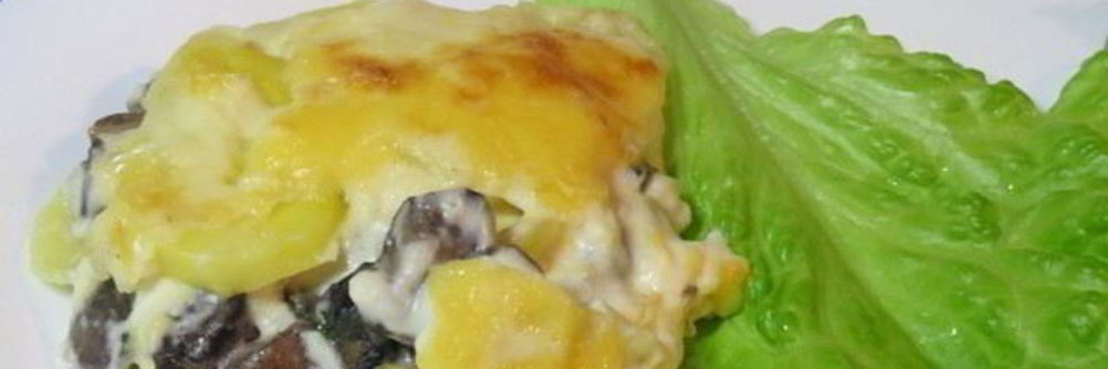 Картофельная лазанья с грибами