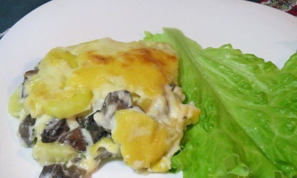 Рецепт картофельной лазанья с грибами