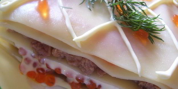 холодная рыбная лазанья