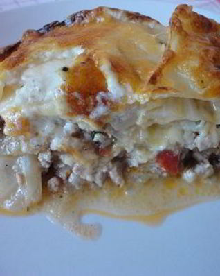 Лазанья из капусты и свинины