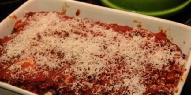 лазанья с баклажанами и грибами