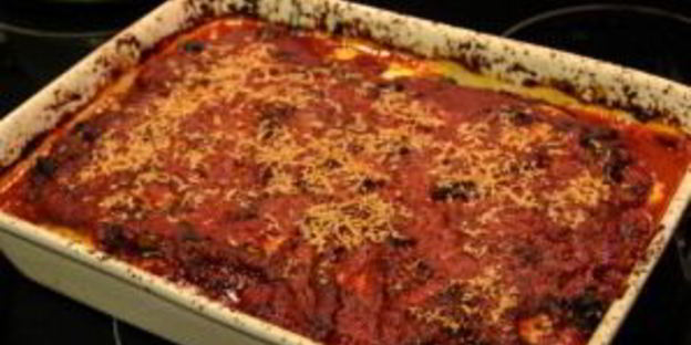 лазанья с баклажанами и грибами