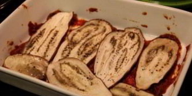 лазанья с баклажанами и грибами