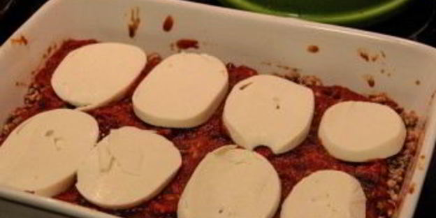 лазанья с баклажанами и грибами