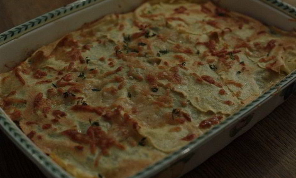 Рецепт лазаний с грибами, козьим сыром и шпинатом