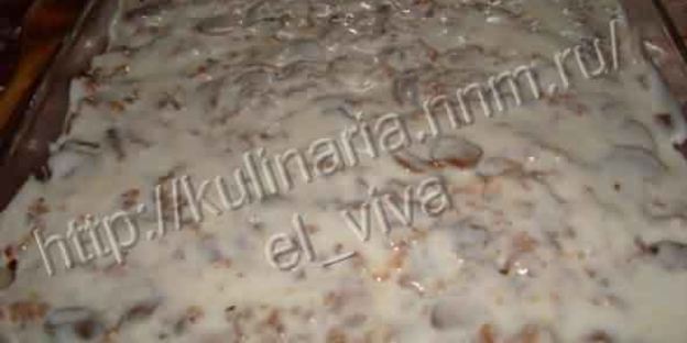 лазанья с курицей и грибами